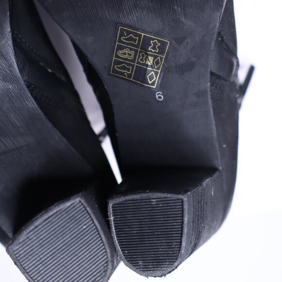 MIA Maddock Ankle Bootie Black Leather Stacked Heeled Side Zip Women's 6 - Picture 8 of 9